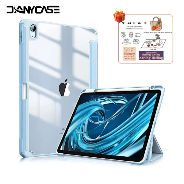 Fodral för iPad 13 tum M2 M4 2024 för iPad Air 11 Air 5/4 10.9 Pro 11 Mini 7 6 8.3 tum 10.2 7/8/9:e iPad 10:e 10.9 9.7 5/6:e Skydd Sky blue Pro 11 2nd 3rd 4th