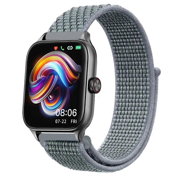 20mm 22mm Nylon Loop band för Amazfit GTS4/2/3/3pro/2e/GTS2 Mini/GTR 4 42mm/47mm/GTR2/2e/stratos armband Amazfit bip rem 66 Thermal Lime 22mm