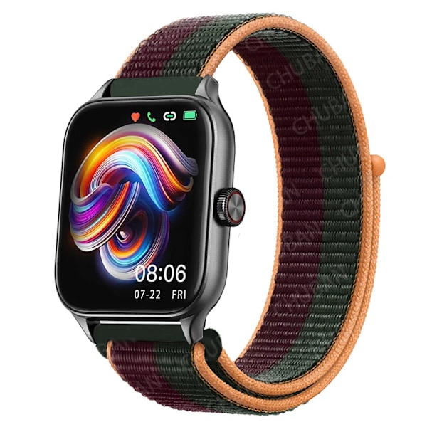 20mm 22mm Nylon Loop band för Amazfit GTS4/2/3/3pro/2e/GTS2 Mini/GTR 4 42mm/47mm/GTR2/2e/stratos armband Amazfit bip rem 72 Pinewood Green 22mm