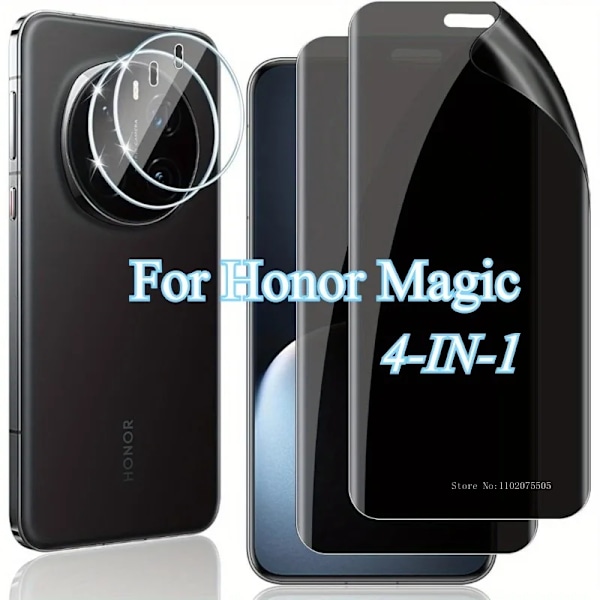 [2+2] 2 st Sekretesskydd Hydrogel Film och 2 st Kameraskydd för Honor Magic 5 6 7 Lite/7 6 Pro/ 7 Pro/4 Pro/5 Ultimate Magic 7 Hydrogel Film
