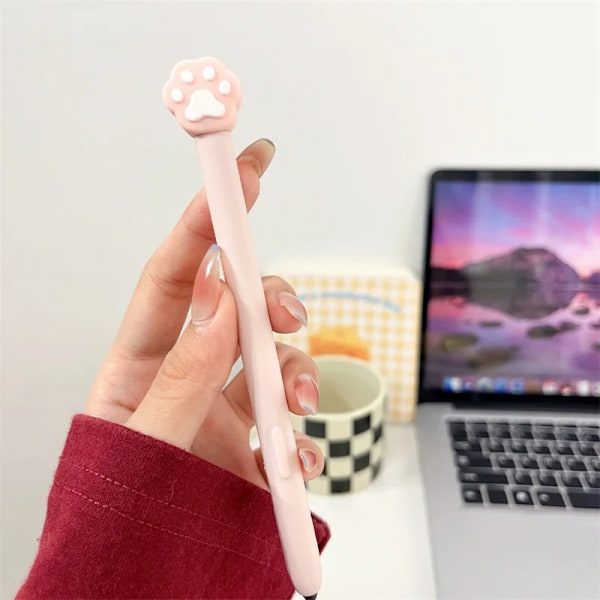 Silikon Pennfodral Tablet Touch Stylus Penna Skydd Tecknad Söt för Samsung Galaxy Tab S6 Lite S7 FE S8 Ultra S9 Plus S6 Lite White Paw