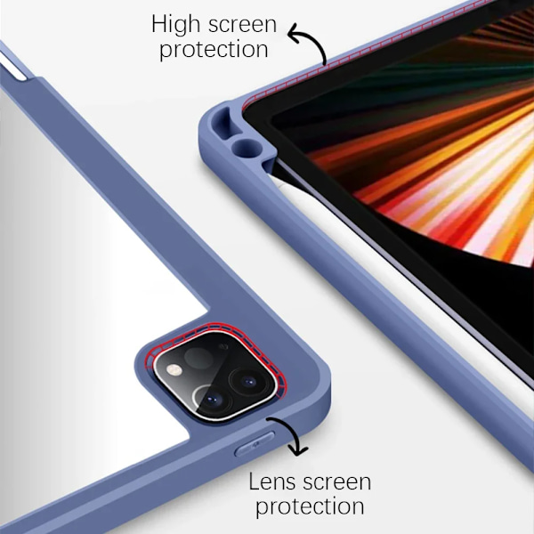Skal för iPad 10:e 10.9 Generation A16 Pro 11 12.9 13 2025 Funda För iPad Air 5 4 7:e 8:e 9:e 10.2 Mini 6 7 Fodral Pennhållare Gray 7th 8th 9th 10.2