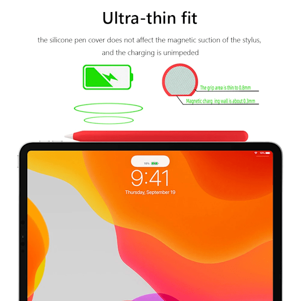 Fodral för Apple Pencil 2, iPad Pencil 2:a generationen Touch Pen Skydd Tablet Stylus Anti-förlorad Mjukt Skyddande Hylsa Tillbehör White