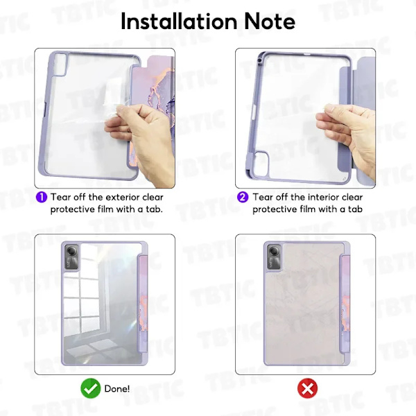 TBTIC Tablet Skydd För Redmi Pad SE 11 Xiaomi Pad 6 6 Pro Fodral Med Pennhållare Söt Estetisk Transparent Grey XiaomiPad6 6 Pro