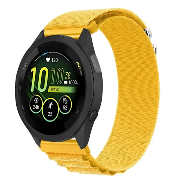Alpine Nylonarmband för Garmin Forerunner 265 165 55 965 22mm 20mm ersättningsarmband Garmin Vivomove Trend/Venu 3 correa Yellow Vivomove Trend
