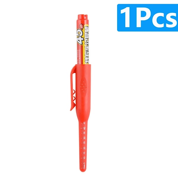 1-6 st 45 mm Vattentät Lång Huvud Nib Djupa Hål Markörer Penna Kakel Snickarpenna Multifunktionell för Träbearbetning Svart/Blå/Röd Bläck 1pcs red pen