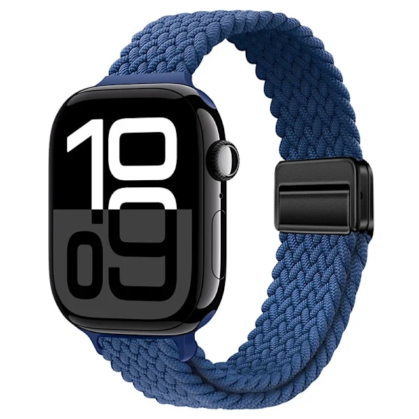 Smal Flätad Loop Nylonrem För Apple Watch Ultra 49mm 10 46mm 42mm 9/8/7 Andningsbart Damarmband iWatch 6/5/SE/3 Armband Blue 38 40 41mm(S10-42mm)