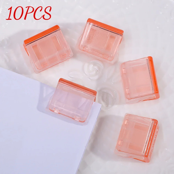 Godisfärgad Transparent Tryck Pappersklämma Tryckare Papper Testfiler Mini Förvaringsklämma Indexsida Klämma Kontorsbindning Skrivmaterial Pink 10PCS