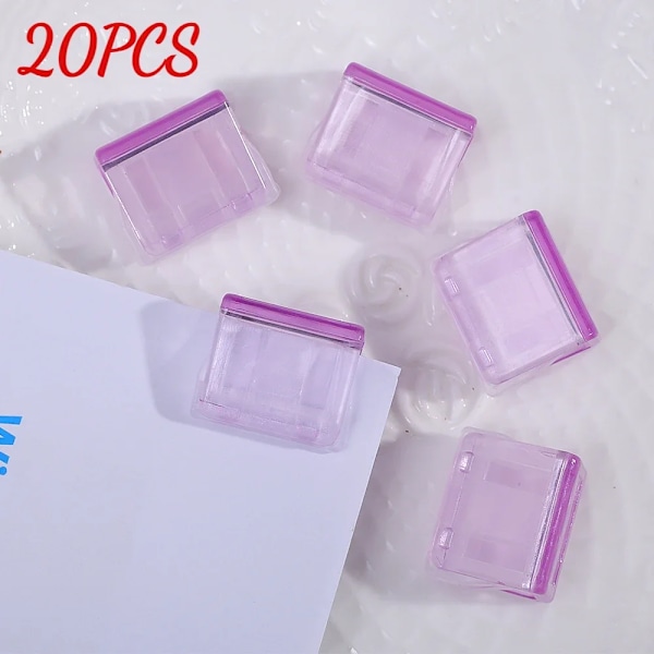Godisfärgad Transparent Tryck Pappersklämma Tryckare Papper Testfiler Mini Förvaringsklämma Indexsida Klämma Kontorsbindning Skrivmaterial Purple 20PCS