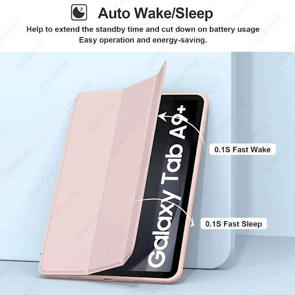 Silikonfodral för Samsung Tab A9 Plus 11 tum, Tab A9 8.7, S6 Lite 10.4, A8 10.5, A7 Lite 8.7, Auto Wake/Sleep Stöttåligt Skydd Pink Tab A9 Plus 11