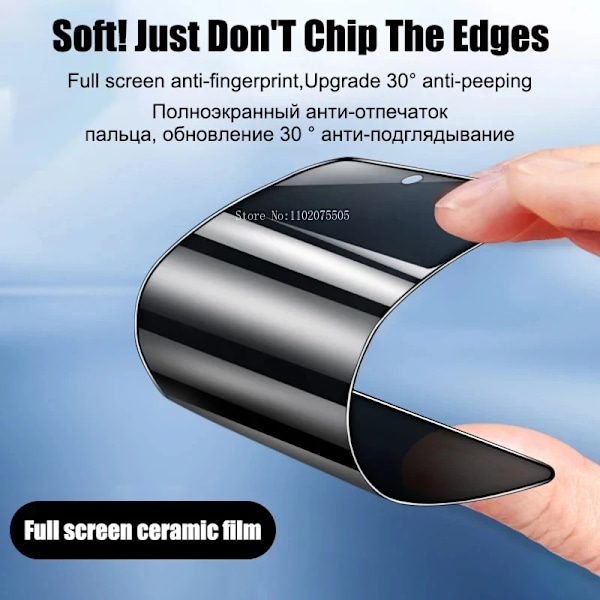 Anti-Spion Keramisk Mjuk Film För iPhone 15 14 13 12 11 8 7 Pro Max Mini Plus SE 2020 X XS XR Sekretess Heltäckande Skärmskydd For iPhone XR 2pcs