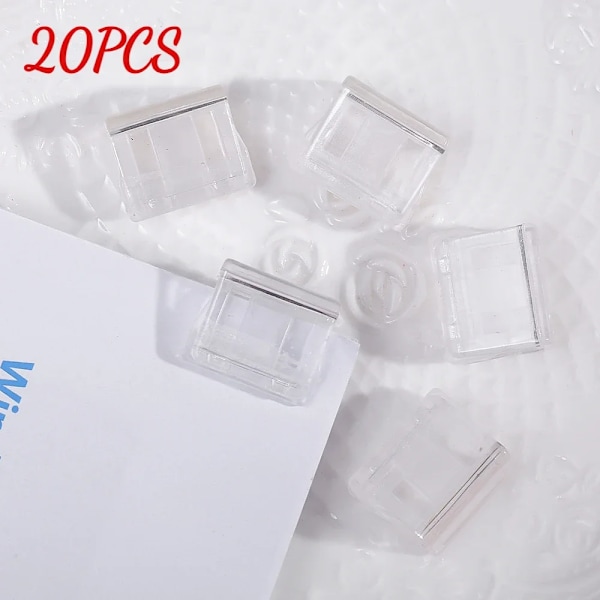 Godisfärg Transparent Tryck Gem Pusher Papper Testfiler Mini Förvaringsklämma Indexsida Klämma Kontorsbindning Skrivmaterial Transparent 20PCS