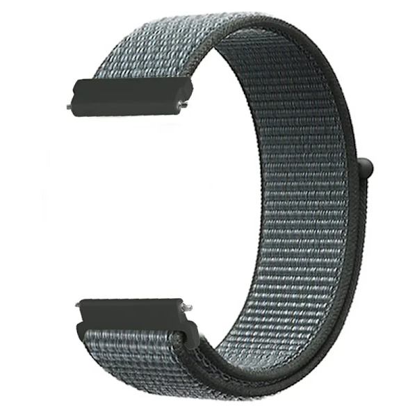 20 22mm Nylon Klockarmband För Garmin Vivoactive 3 4 5/Venu 2 Plus/Venu 3/Forerunner 55 158 265 965 745 645 255 Music Loop Armband Obsidian gray 22mm Width Band