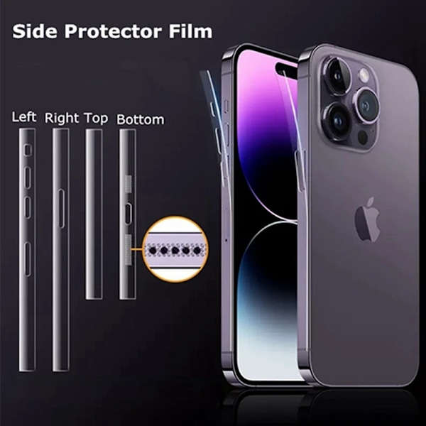 Hydrogelfilm för iPhone 16 Pro Max Baksida Skärmskyddsfilm för iPhone 13 Mini 12 13 Pro Max 14 Pro 15Pro Max Ej Glas 1PC Side Film For iPhone 15 Plus