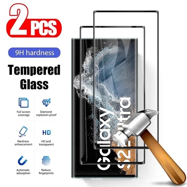 2 STK Härdat Glas För Samsung Galaxy S22 Ultra S21 S23 Plus Skyddsglas För s20 s21 FE S23 Plus s22 Skärmskyddsfilm For S21 Tempered Glass