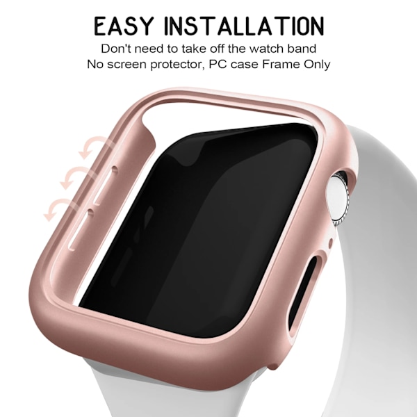 4 st Fodral för Apple Watch Series 7 8 41mm 45mm 40mm Skydd PC-skydd för iWatch Series 6 5 4 38mm 42mm Stötfångarfodral Ingen Skärm C 40mm