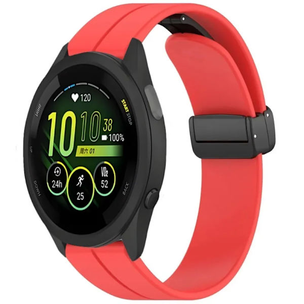20mm 22mm Mjukt Silikonarmband för Garmin Active 5 Vivoactive 5 Magnetiskt Armband Armband Garmin Forerunner 55 965 265 165 Armband Red For Width 20mm