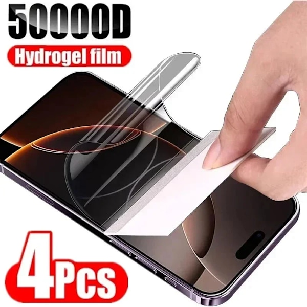 4 st Hydrogelfilm för IPhone 16 14 13 12 11 15 Pro Max Mini 7 8 14 15 16 Plus Skärmskydd för IPhone X XR XS MAX Inte Glas For iPhone 14 4piece HD Film