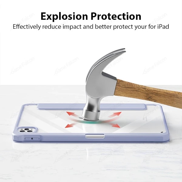 Skal för iPad 10:e 10.9 Generation A16 Pro 11 12.9 13 2025 Funda För iPad Air 5 4 7:e 8:e 9:e 10.2 Mini 6 7 Fodral Pennhållare Blue Air 4 5
