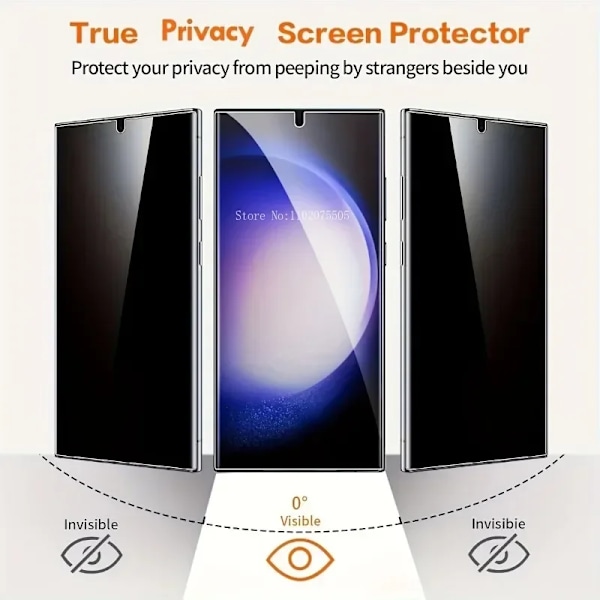 3-pack Sekretess Hydrogel Skärmskydd för Samsung Galaxy S24 S23 S22 Ultra S9 S8 S10 Plus S21 20 FE Note 10 20 Ultra Film Note 10 Plus Hydrogel film