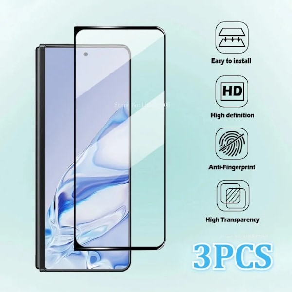 3 ST 9D Hårdhet Transparent Härdat Glas för Samsung Galaxy Z Fold 7 Z Fold 5/6 Z Fold 4/3/2 HD Anti Repskyddsfilm Galaxy Z Fold 7 Tempered glass