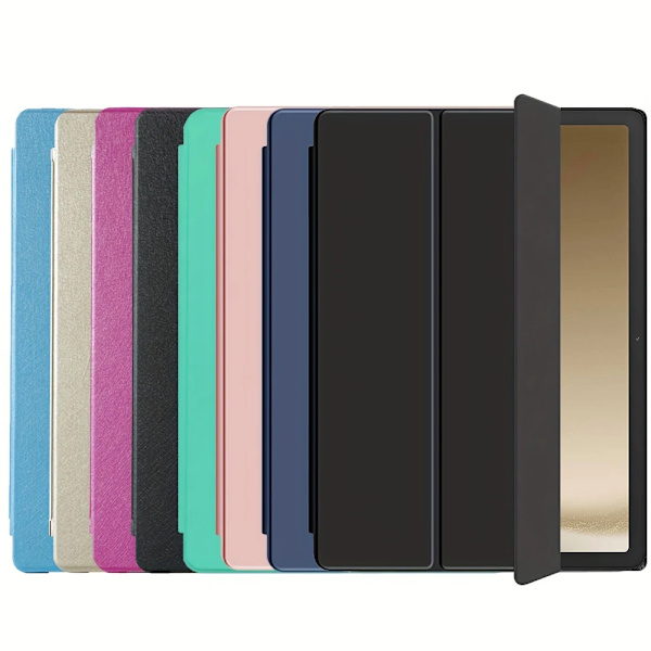 Fodral för Samsung Galaxy Tab A A9 Plus A8 10.5 A7 Lite T220 X200 X210 T580 S5E S6 Lite S2 T810 P620 PU Tablet Cover Smart Case PU Black Tab A9 Plus X210