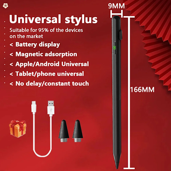 Universal Stylus Touch Penna För Apple Pencil Android iOS Windows Skärm Kapacitiv Penna För Samsung iPad Xiaomi Tablet tillbehör Gold