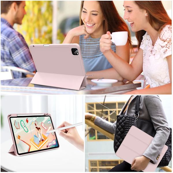 ZOYU Fodral för iPad Pro 11 tum 4/3/2:a generationen med pennhållare, för iPad Air 4/5:e generationen 10,9 mini 6 Trefaldigt stativ Smart Fodral Light Blue iPad Mini Pro 2024
