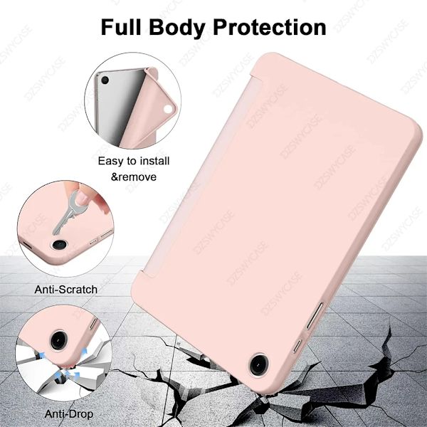 Silikonfodral för Samsung Tab A9 Plus 11 tum, Tab A9 8.7, S6 Lite 10.4, A8 10.5, A7 Lite 8.7, Auto Wake/Sleep Stöttåligt Skydd Pink Tab A9 Plus 11
