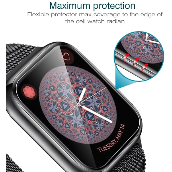 Skärmskydd för Apple Watch Series 9 7 8 41mm 45mm HD Transparent TPU Film iwatch Series 6 5 4 3 2 1 SE 38mm 42mm 40mm 44mm 3-PCS Series 7 8 41MM