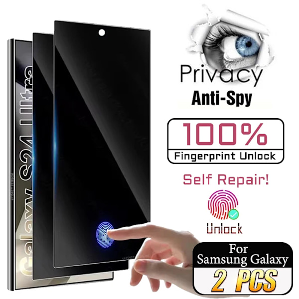 Självreparerande Sekretessfilm för Samsung Galaxy S25 S24 S23 Ultra S22 S21 S20 Plus FE INTE Glas Skärmskydd S10 Note 20 10 5G S22 Plus or S23 Plus Repair-Privacy Film