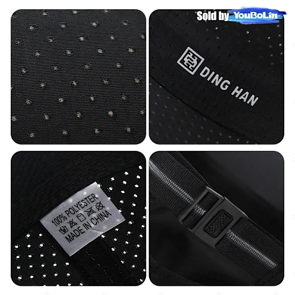 Sommar Keps med Bred Skärm, Andningsbar, Perforerad, Snabbtorkande, Justerbar - Solhatt Truckerkepsar Pappa Hattar DarkGrey