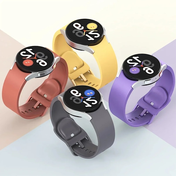 20mm Silikonarmband för Samsung Galaxy Watch 7/6/5/4 44-40mm pro Klockarmband för Galaxy Watch 6 4 Classic 43/47mm 42mm/46mm Armband Official Black 23 Galaxy 5- 5 pro