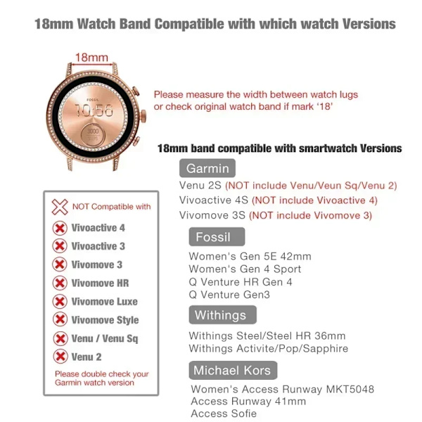 18MM Nylon Loop Band För huawei Watch GT 5/4/Xiaomi Mi Smart Watch Armband För Garmin Vivoactive 4S/Venu 2s Correa Armband seashell 04 18MM watch band