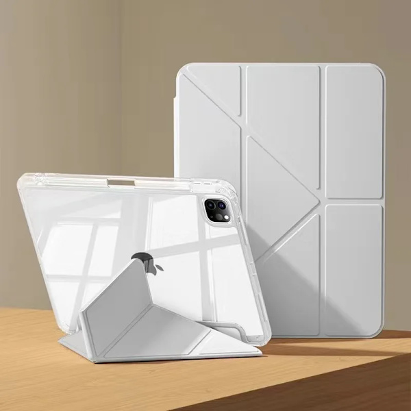 För iPad Air 5 Air 6 A16 11:e M3 iPad Pro 11 12.9 13 10 Gen 10.5 10.2 9:e 8:e 6:e 5:e 9.7\" Mini 7 6 Smart Fodral med Pennhållare grey 10.2 7th 8th 9th