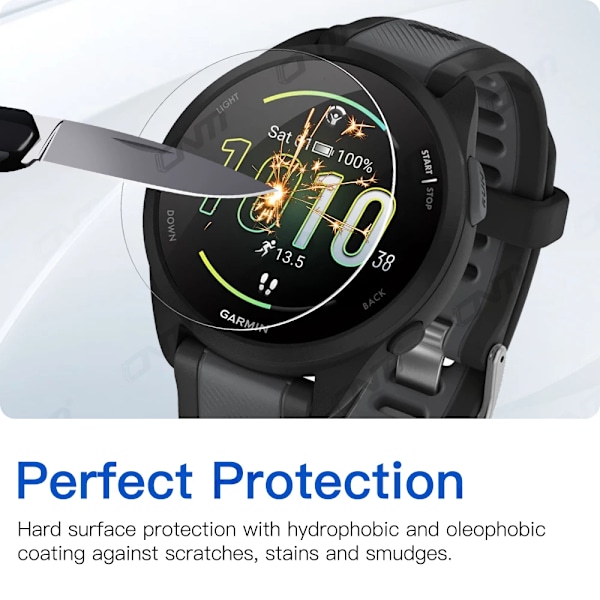 9H Premium Härdat Glas för Garmin Forerunner 165 Music Smartklocka Klar HD Skärmskydd för Garmin 165 Skyddsfilm 2 Pieces Forerunner 165 Music