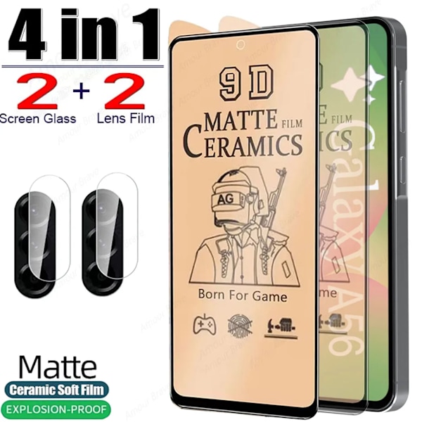 4 I 1 Matt Keramisk Film För Samsung A56 A36 26 A16 A15 A25 A35 A33 A34 A32 A24 A13 A14 A52 A53 A54 A55 5G Skärmlinsskydd Galaxy A31 Screen and Lens Film