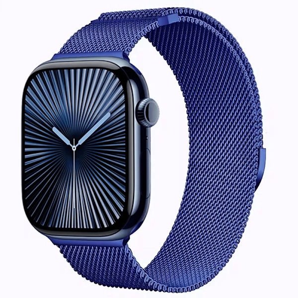 Milanese Armband för Apple Watch Band Ultra2 49mm 10 46mm 9 8 7 45mm 41mm Metall Magnetiskt Armband iWatch 6 5 4 SE2 44mm 40mm 42mm Blue for serise 10 42mm