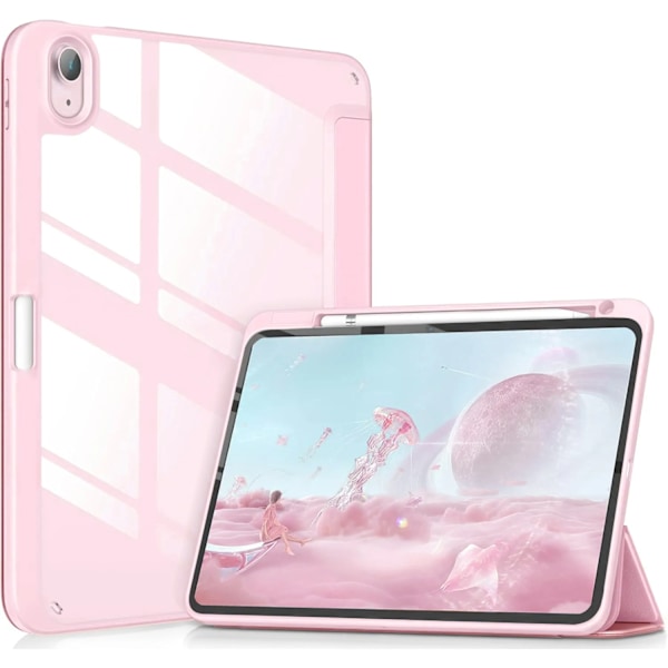 Flip Fodral för iPad 10 2022 10:e 10.9''/11 2025 11:e (A16) 11'' Akryl Baksida med Pennhållare Auto Vakna/Sov YKL Pink iPad 10th 2022