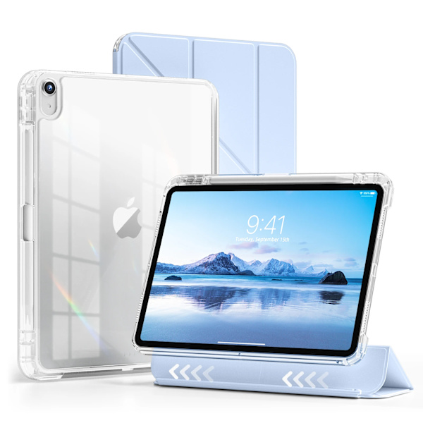 ZOYU Smart Case med pennhållare för iPad Air 4 Air 5 Air 6 A16 11:e M2 M3 iPad Pro 11 12.9 13 10 Gen 10.2 9:e 8:e 7:e Mini 7 6 Light Blue iPad 11 2020-2022