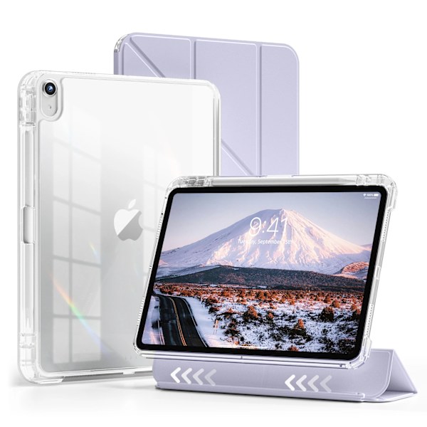 ZOYU Smart Case med pennhållare för iPad Air 4 Air 5 Air 6 A16 11:e M2 M3 iPad Pro 11 12.9 13 10 Gen 10.2 9:e 8:e 7:e Mini 7 6 Light Purple iPad 11 2020-2022