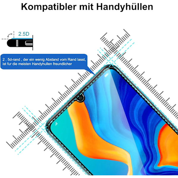 1/4 stycke För HUAWEI P30 P30Lite härdat glas högupplöst anti-fall funktion intelligent skärmskydd glasfilm For Huawei P30Lite Tempered Glass