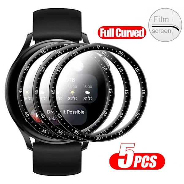 3D Böjd Kant HD Mjukt Glasskärmskydd För Huawei Watch GT2 2E 2Pro 42mm 46mm Fit ES Skyddsfilm För Honor Magic 42mm 5pcs 46mm