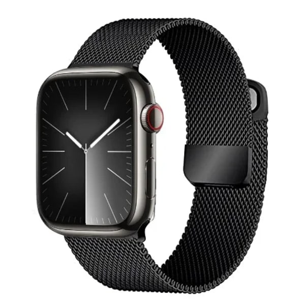 Magnetiskt Milanese Armband För Apple Watch Band 10 9 8 7 46mm 42mm 45mm 41mm Ultra 2 49mm Metallarmband iWatch 6 5 4 SE 44mm 40mm Black 42mm-44mm-45mm-49mm