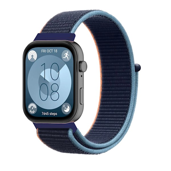 Nylonarmband för Huawei Watch Fit 4 3 Vävda Sport Smartwatch Armband Correa Huawei Watch Fit 4/4 Pro Armband Klockarmband Deep Navy Blue Huawei Watch Fit 3