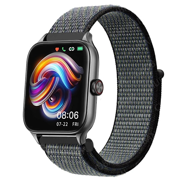20mm 22mm Nylon Loop band för Amazfit GTS4/2/3/3pro/2e/GTS2 Mini/GTR 4 42mm/47mm/GTR2/2e/stratos armband Amazfit bip rem 55 Dark Indigo 22mm