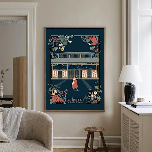 Les Rennais Vykort Affisch Mörk och Ljus Version Canvas Målning Tryck Väggkonst Bild för Vardagsrum Heminredning Mural 1 30x42cm Unframed