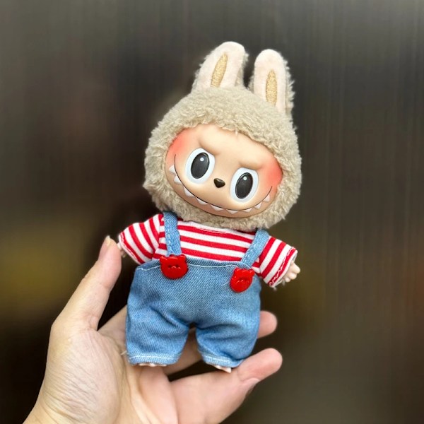 Mini Plyschdockas Kläder Outfit Tillbehör För Korea Kpop Exo 15-17cm Labubu Idol Overall Set Kläder Gåva Labu-26 No doll