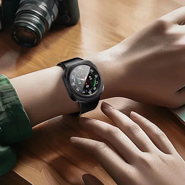 Klockfodral+Vattentätt Glas för Samsung Galaxy Watch Ultra 47mm Utbytbart Härdat Glas Film Galaxy Watch 7 Ultra Skal Transparent