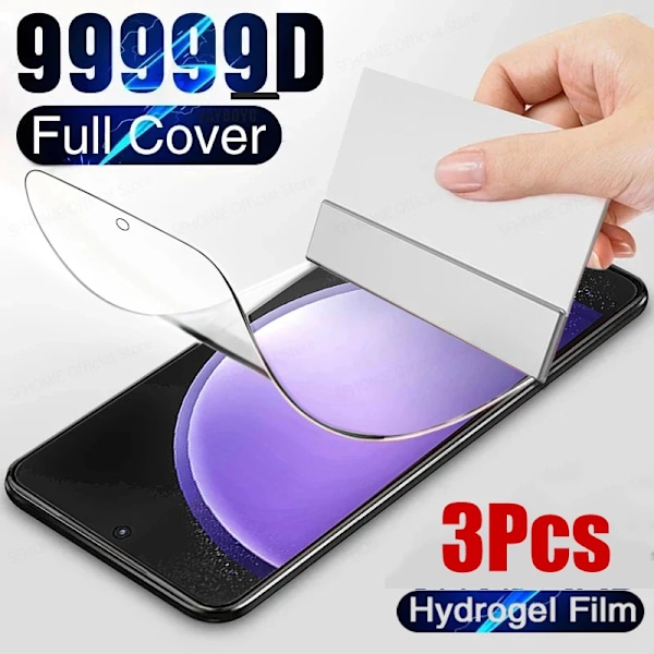 3-pack Hydrogel Film Skärmskydd För Samsung Galaxy S24 S23 S20 S21 S22 Ultra Plus FE Note 20 9 8 10 A51 A52 A53 A54 Samsung S24 Plus Hydrogel Film